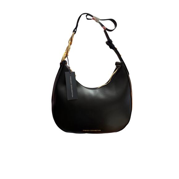 French Connection Black Moritz 12 x 7 Hobo purse - Picture 1 of 5